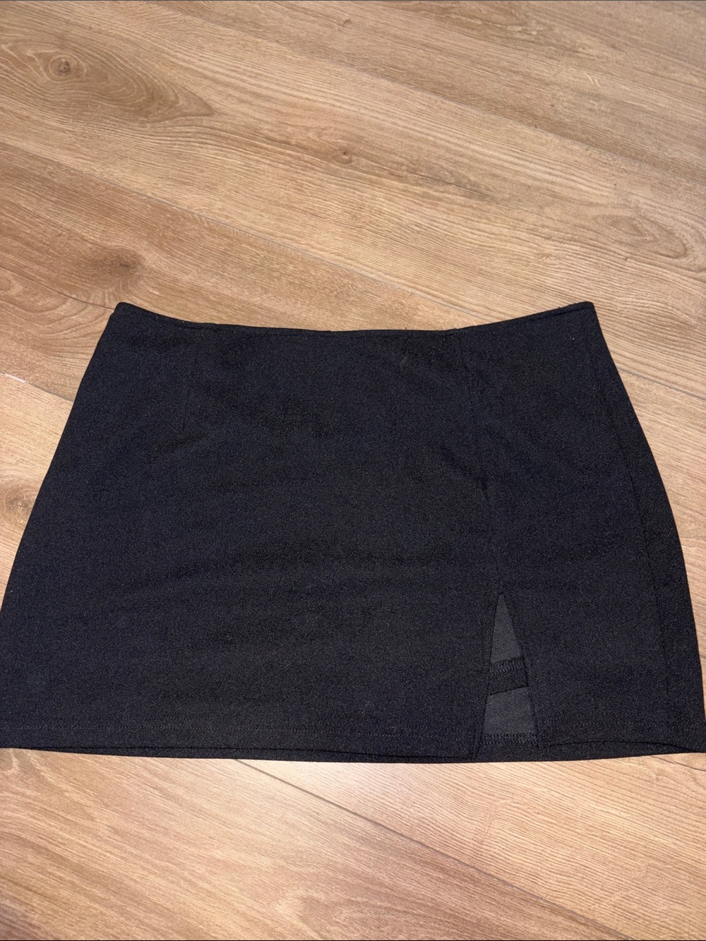 SHEIN Black Mini Skirt with Front Slit Detail